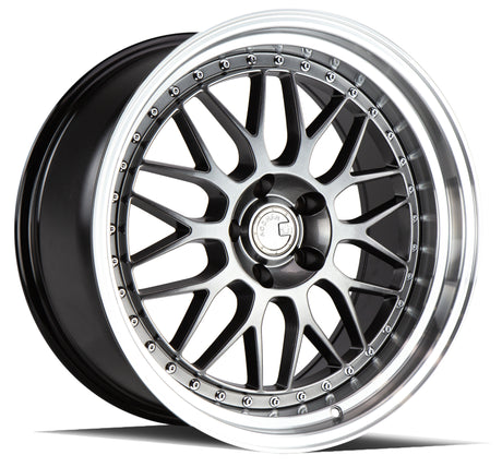 Aodhan AH02 19X9.5 5X114.3 +12 Offset Wheel - Hyper Black w/ Machined Lip - Aodhan Aftermarket Wheel