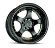 Aodhan AH03 15X8 4X100/114.3 +20 Offset Wheel - Gloss Black W /Gold Rivets - Aodhan Aftermarket Wheel
