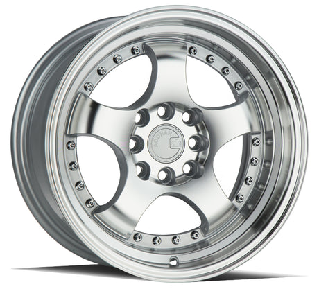 Aodhan AH03 15X8 4X100/114.3 +20 Offset Wheel - Silver w/Machined Face - Aodhan Aftermarket Wheel