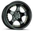 Aodhan AH03 16X8 4X100/114.3 +15 Offset Wheel - Gloss Black W /Gold Rivets - Aodhan Aftermarket Wheel