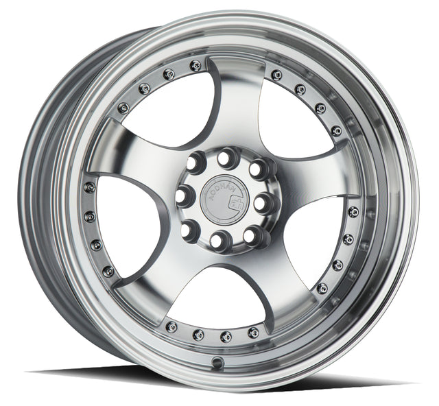 Aodhan AH03 16X8 4X100/114.3 +15 Offset Wheel - Silver w/Machined Face - Aodhan Aftermarket Wheel