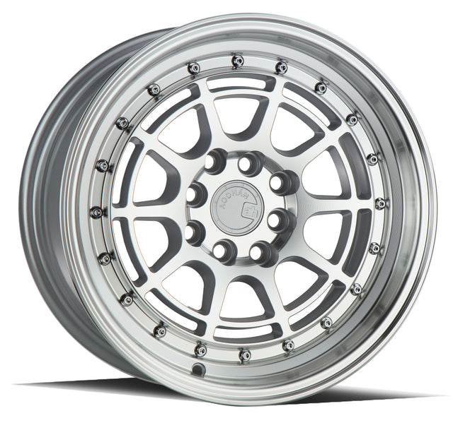 Aodhan AH04 15X8 4X100/114.3 +20 Offset Wheel - Silver w/Machined Face - Aodhan Aftermarket Wheel