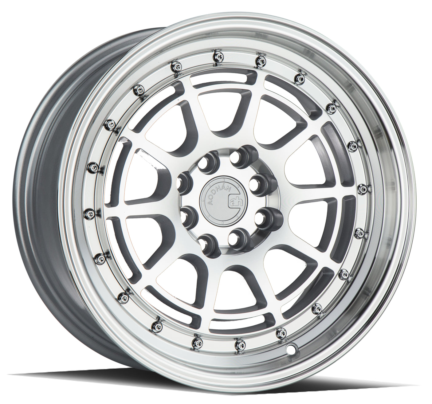 Aodhan AH04 16X8 4X100/114.3 +15 Offset Wheel - Silver w/Machined Face - Aodhan Aftermarket Wheel