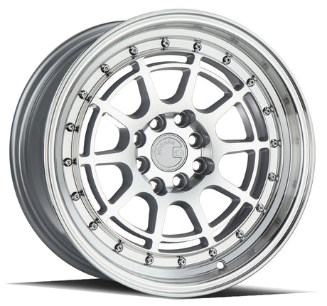 Aodhan AH04 16X8 4X100/114.3 +15 Offset Wheel - Silver w/Machined Face - Aodhan Aftermarket Wheel