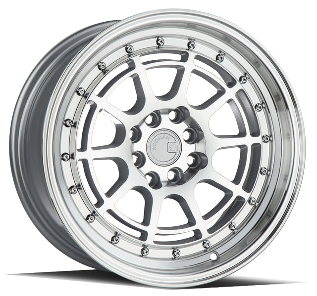 Aodhan AH04 16X8 4X100/114.3 +15 Offset Wheel - Silver w/Machined Face - Aodhan Aftermarket Wheel