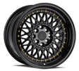 Aodhan AH05 15X8 4X100/114.3 +20 Offset Wheel - Gloss Black W /Gold Rivets - Aodhan Aftermarket Wheel