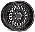 Aodhan AH05 16X8 4X100/114.3 +15 Offset Wheel - Gloss Black W /Gold Rivets - Aodhan Aftermarket Wheel