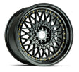 Aodhan AH05 17X9 5X100/114.3 +25 Offset Wheel - Gloss Black W /Gold Rivets - Aodhan Aftermarket Wheel