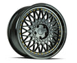 Aodhan AH05 18X8.5 5X114.3 +35 Offset Wheel - Gloss Black W /Gold Rivets - Aodhan Aftermarket Wheel