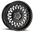 Aodhan AH05 18X9.5 5X114.3 +35 Offset Wheel - Gloss Black W /Gold Rivets - Aodhan Aftermarket Wheel