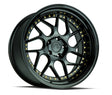 Aodhan DS01 18X10.5 5X114.3 +22 Offset Wheel - Gloss Black W /Gold Rivets - Aodhan Aftermarket Wheel