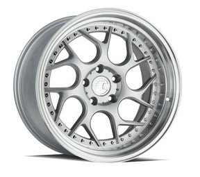 Aodhan DS01 18X10.5 5X114.3 +22 Offset Wheel - Silver Machined Lip w/Chrome Rivets - Aodhan Aftermarket Wheel