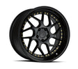 Aodhan DS01 18X8.5 5X100 +35 Offset Wheel - Gloss Black W /Gold Rivets - Aodhan Aftermarket Wheel