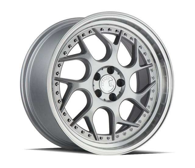 Aodhan DS01 18X8.5 5X114.3 +35 Offset Wheel - Silver Machined Lip w/Chrome Rivets - Aodhan Aftermarket Wheel