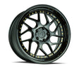 Aodhan DS01 18X9.5 5X114.3 +22 Offset Wheel - Gloss Black W /Gold Rivets - Aodhan Aftermarket Wheel