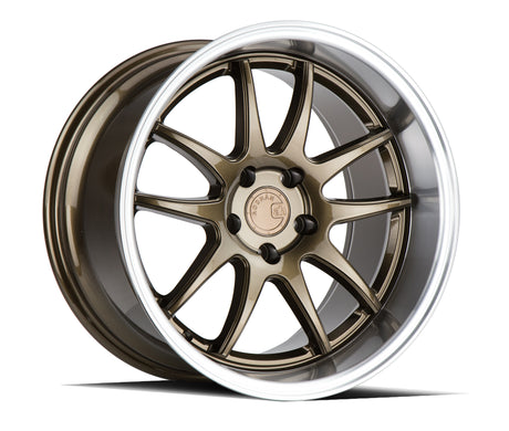 Aodhan DS02 18X10.5 5X114.3 +15 Offset Wheel - Bronze w/Machined Lip - Aodhan Aftermarket Wheel