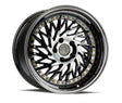 Aodhan DS03 (Driver Side) 18X9.5 5X114.3 +30 Offset Wheel - Black Vacuum w/ Gold Rivets - Aodhan Aftermarket Wheel