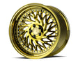 Aodhan DS03 (Passenger Side) 18X9.5 5X100 +35 Offset Wheel - Gold Vacuum w/ Chrome Rivets - Aodhan Aftermarket Wheel