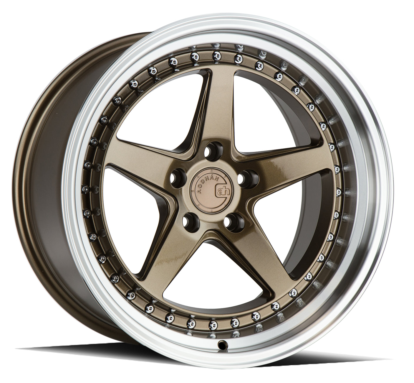 Aodhan DS05 18X10.5 5X114.3 +22 Offset Wheel - Bronze w/Machined Lip - Aodhan Aftermarket Wheel