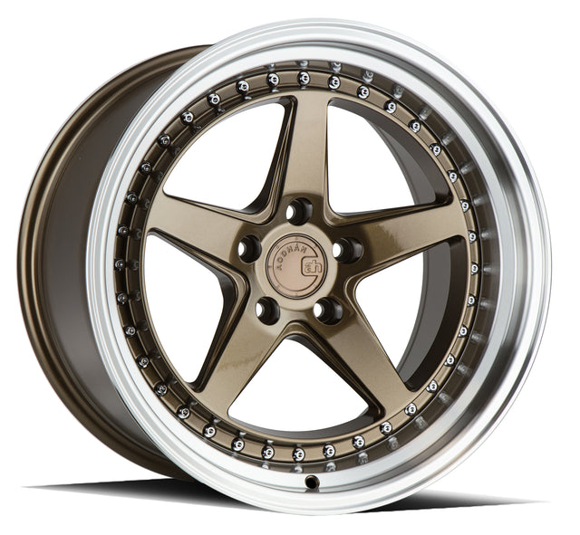 Aodhan DS05 18X10.5 5X114.3 +22 Offset Wheel - Bronze w/Machined Lip - Aodhan Aftermarket Wheel