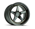 Aodhan DS05 19X11 5X114.3 +15 Offset Wheel - Gloss Black W /Gold Rivets - Aodhan Aftermarket Wheel
