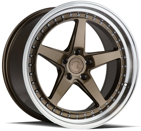 Aodhan DS05 19X9.5 5X114.3 +22 Offset Wheel - Bronze w/Machined Lip - Aodhan Aftermarket Wheel