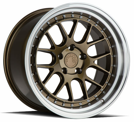 Aodhan DS06 18X10.5 5X114.3 +22 Offset Wheel - Bronze w/Machined Lip - Aodhan Aftermarket Wheel
