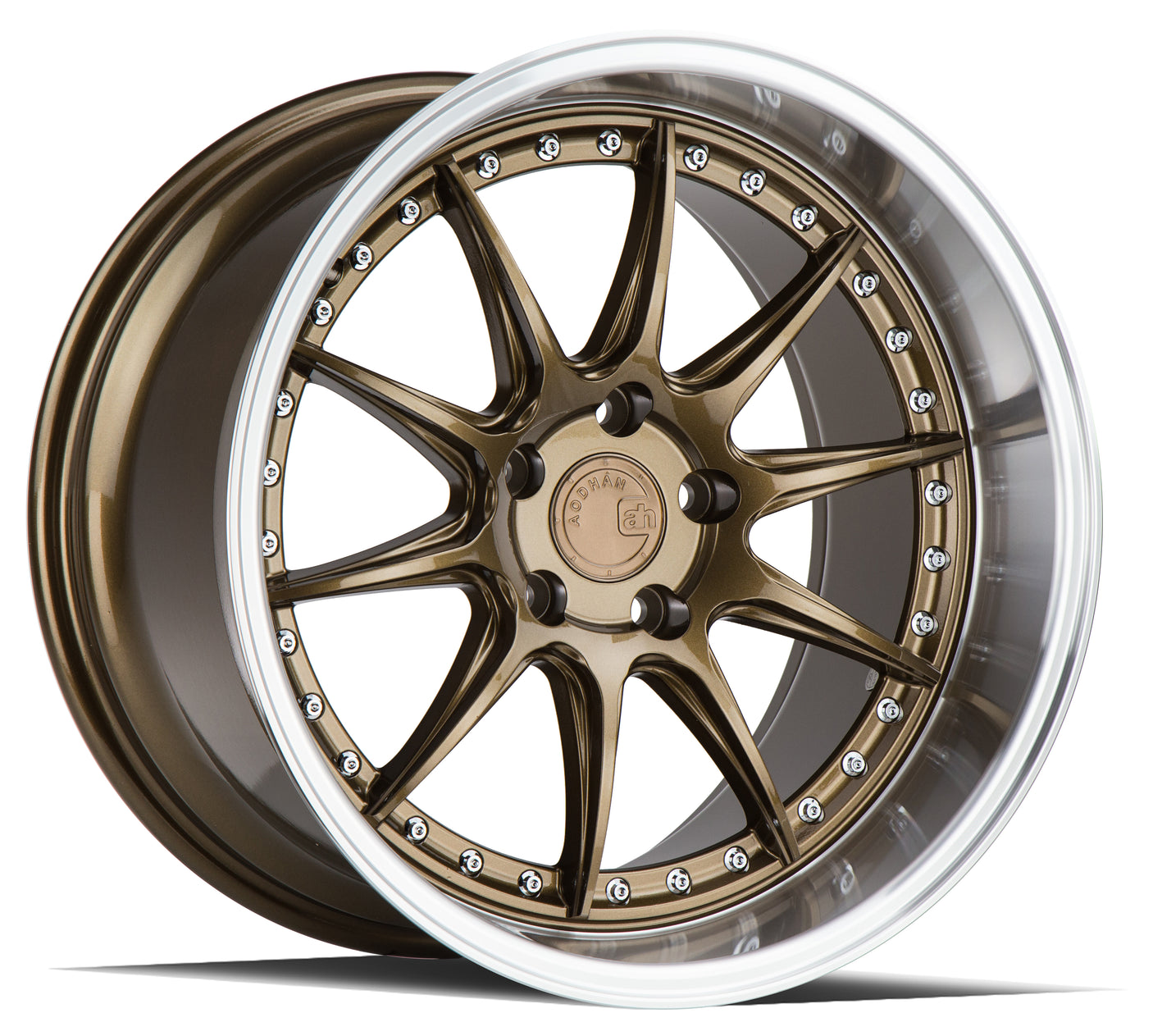 Aodhan DS07 18X10.5 5X114.3 +15 Offset Wheel - Bronze w/Machined Lip - Aodhan Aftermarket Wheel