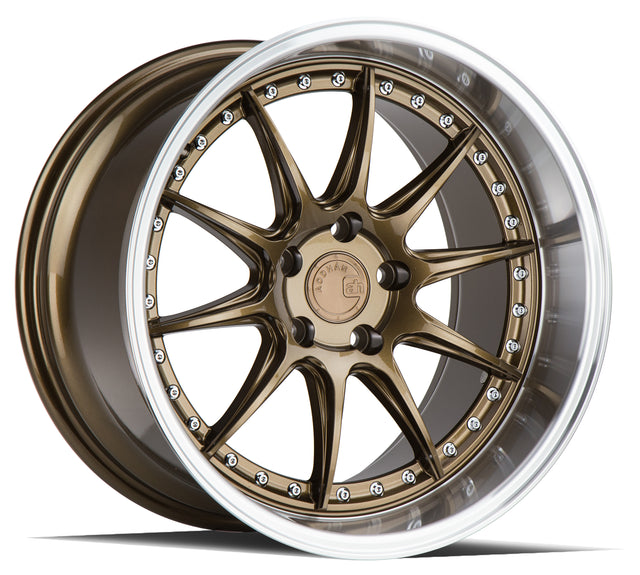 Aodhan DS07 18X10.5 5X114.3 +22 Offset Wheel - Bronze w/Machined Lip - Aodhan Aftermarket Wheel