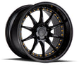 Aodhan DS07 18X10.5 5X114.3 +22 Offset Wheel - Gloss Black W /Gold Rivets - Aodhan Aftermarket Wheel