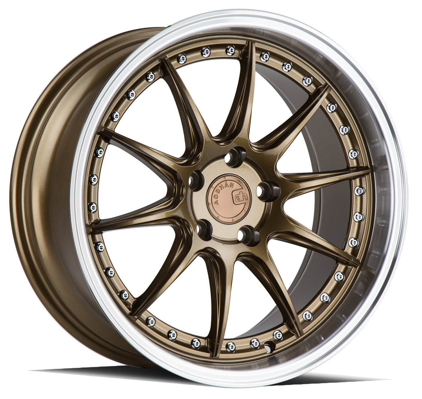 Aodhan DS07 18X8.5 5X100 +35 Offset Wheel - Bronze w/Machined Lip - Aodhan Aftermarket Wheel