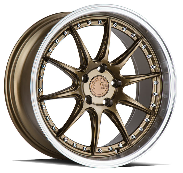Aodhan DS07 18X8.5 5X100 +35 Offset Wheel - Bronze w/Machined Lip - Aodhan Aftermarket Wheel