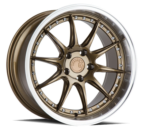 Aodhan DS07 18X9.5 5X114.3 +15 Offset Wheel - Bronze w/Machined Lip - Aodhan Aftermarket Wheel