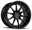 Aodhan DS07 19X11 5X114.3 +22 Offset Wheel - Gloss Black W /Gold Rivets - Aodhan Aftermarket Wheel