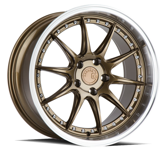 Aodhan DS07 19X9.5 5X114.3 +22 Offset Wheel - Bronze w/Machined Lip - Aodhan Aftermarket Wheel