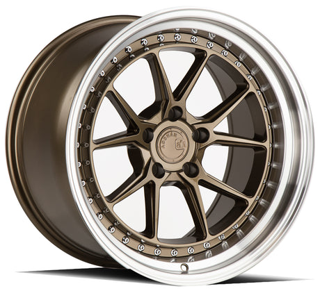 Aodhan DS08 18X10.5 5X114.3 +22 Offset Wheel - Bronze w/Machined Lip - Aodhan Aftermarket Wheel