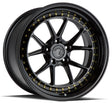 Aodhan DS08 18X10.5 5X114.3 +15 Offset Wheel - Gloss Black W /Gold Rivets - Aodhan Aftermarket Wheel