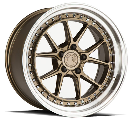 Aodhan DS08 18X8.5 5X114.3 +35 Offset Wheel - Bronze w/Machined Lip - Aodhan Aftermarket Wheel