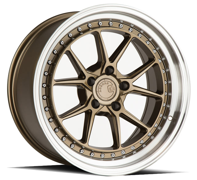 Aodhan DS08 18X8.5 5X114.3 +35 Offset Wheel - Bronze w/Machined Lip - Aodhan Aftermarket Wheel