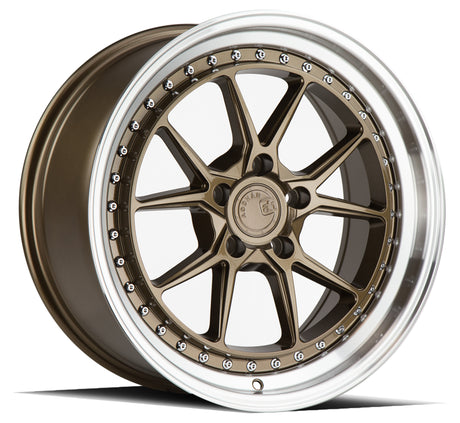 Aodhan DS08 18X9.5 5X114.3 +15 Offset Wheel - Bronze w/Machined Lip - Aodhan Aftermarket Wheel