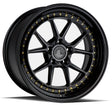 Aodhan DS08 18X9.5 5X114.3 +22 Offset Wheel - Gloss Black W /Gold Rivets - Aodhan Aftermarket Wheel