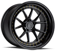 Aodhan DS08 19X11 5X114.3 +15 Offset Wheel - Gloss Black W /Gold Rivets - Aodhan Aftermarket Wheel