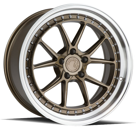 Aodhan DS08 19X9.5 5X114.3 +15 Offset Wheel - Bronze w/Machined Lip - Aodhan Aftermarket Wheel