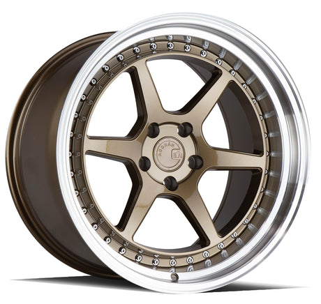 Aodhan DS09 18X10.5 5X114.3 +22 Offset Wheel - Bronze w/Machined Lip - Aodhan Aftermarket Wheel