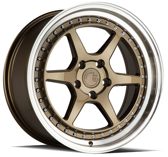Aodhan DS09 19X8.5 5X114.3 +35 Offset Wheel - Bronze w/Machined Lip - Aodhan Aftermarket Wheel