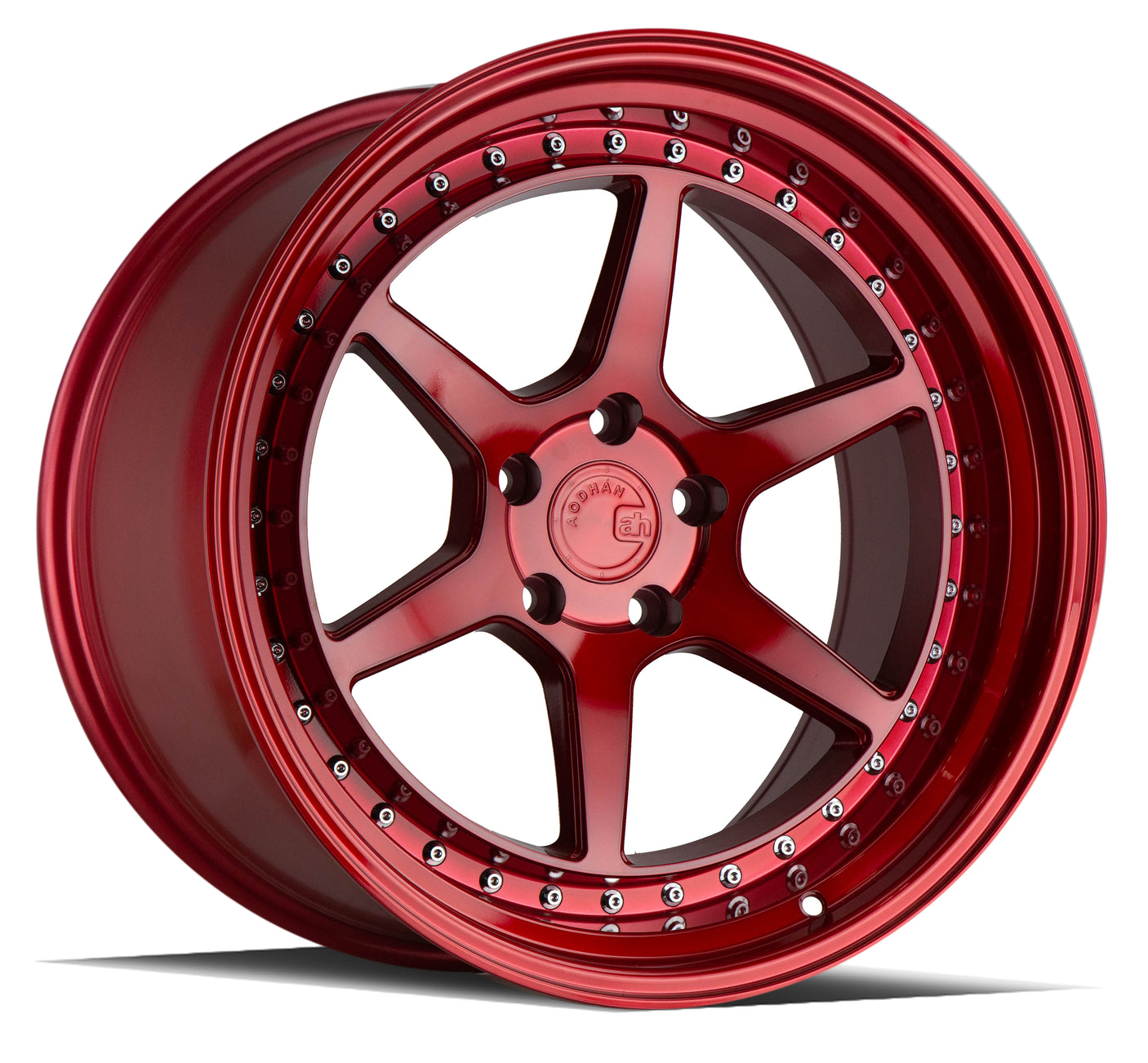 Aodhan DS09 19X11 5X114.3 +15 Offset Wheel - Candy Red w/ (Chrome Rivets) - Aodhan Aftermarket Wheel