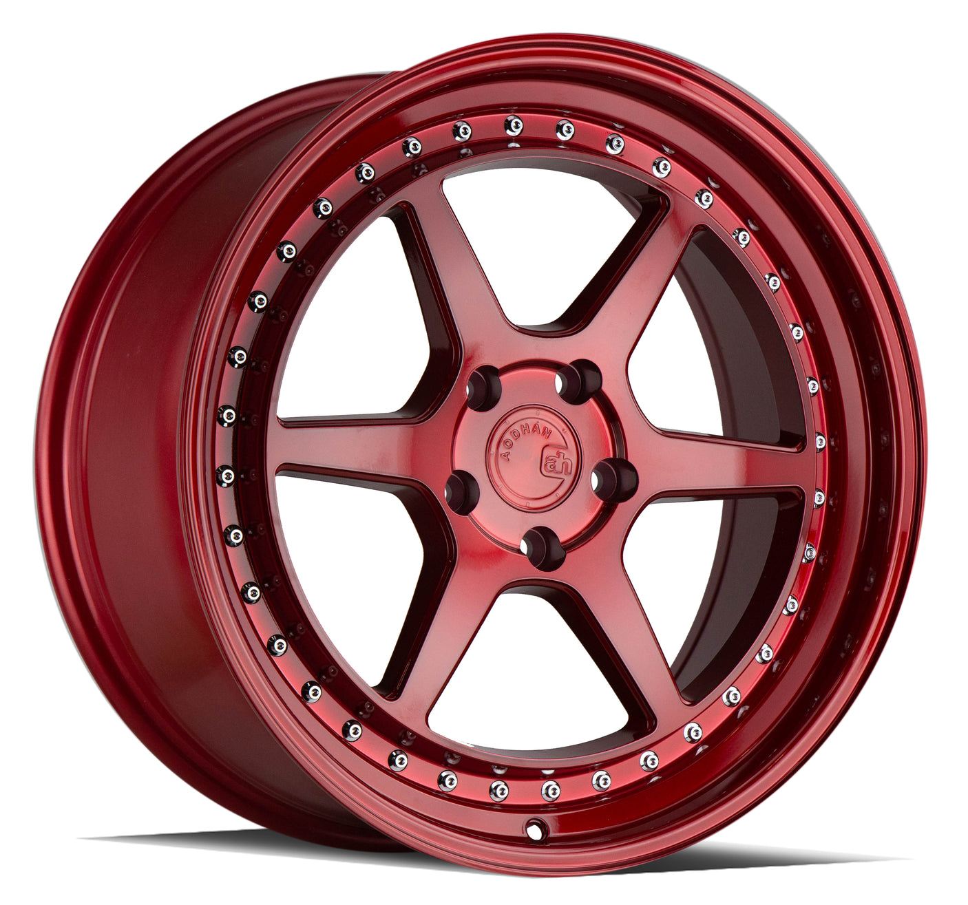 Aodhan DS09 19X8.5 5X114.3 +35 Offset Wheel - Candy Red w/ (Chrome Rivets) - Aodhan Aftermarket Wheel