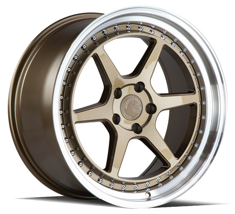 Aodhan DS09 18X9.5 5X114.3 +22 Offset Wheel - Bronze w/Machined Lip - Aodhan Aftermarket Wheel