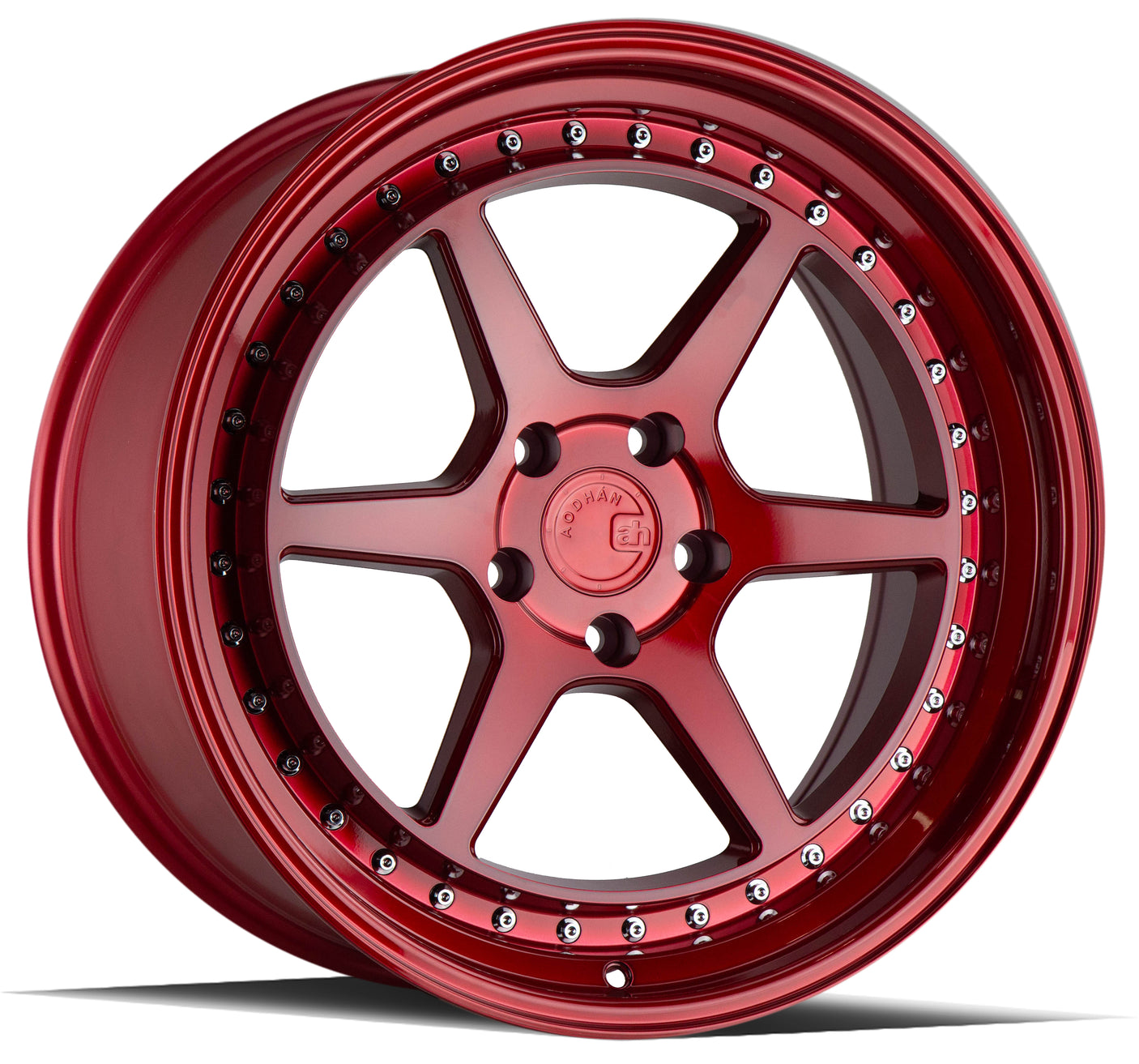 Aodhan DS09 18X9.5 5X100 +35 Offset Wheel - Candy Red w/ (Chrome Rivets) - Aodhan Aftermarket Wheel