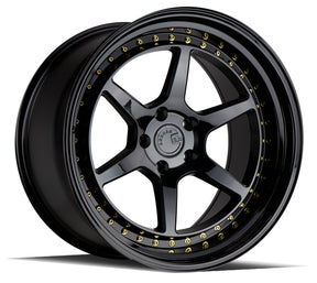 Aodhan DS09 19X9.5 5X114.3 +15 Offset Wheel - Gloss Black W /Gold Rivets - Aodhan Aftermarket Wheel